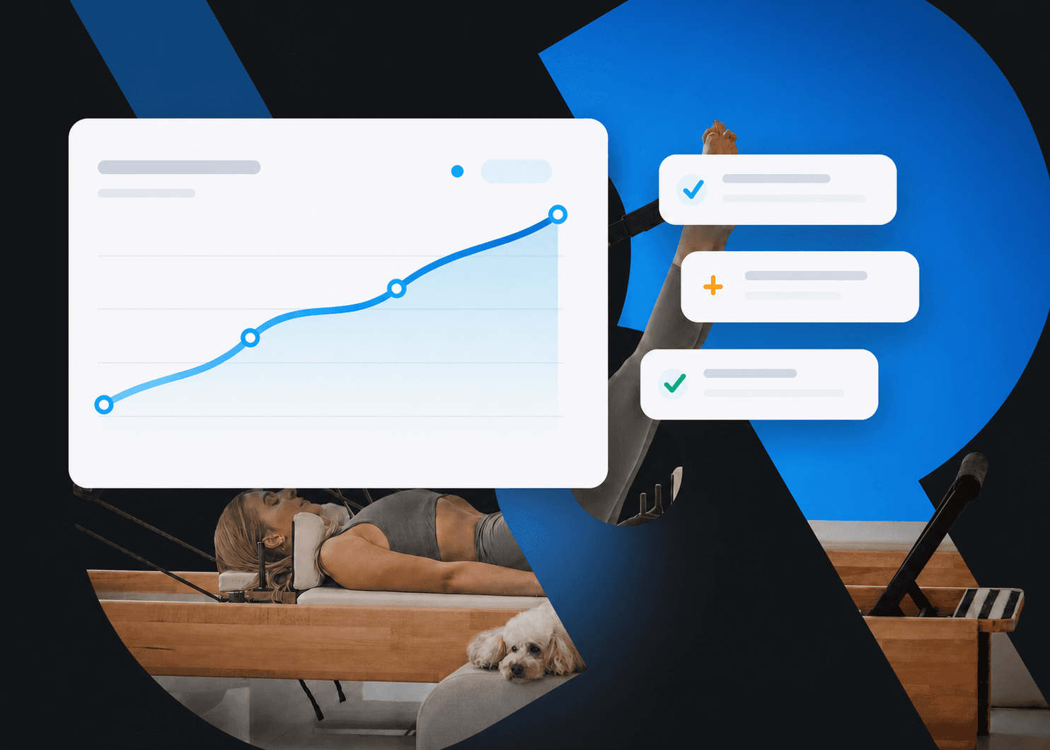 Retention trend chart and member follow-up visual